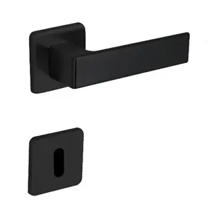 Fechadura Interna Chess Roseta Quadrada 40mm Preta Arouca