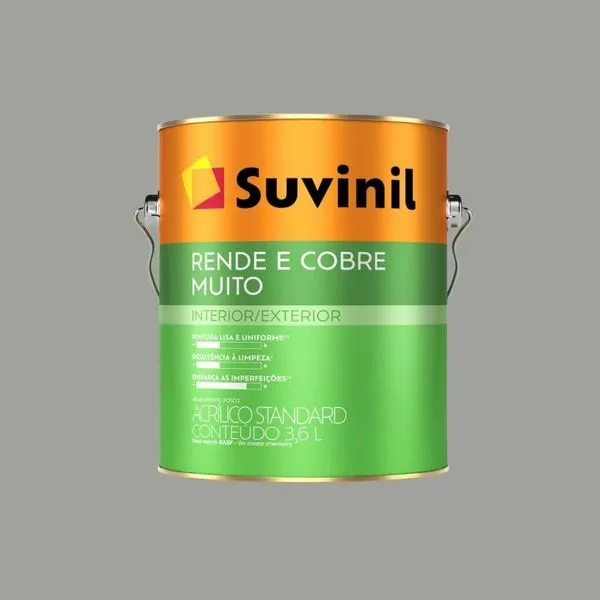 Tinta Standard Acrílica Fosco Rende e Cobre 3,6L Suvinil Tinta Standard Acrílica Fosco Rende e Cobre Elefante 3,6L Suvinil