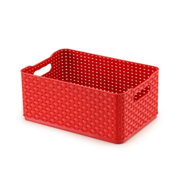 Caixa organizadora 4,5L vermelho Rattan 03 Arthi