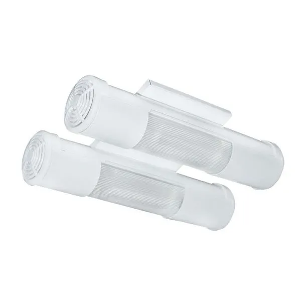 Luminária mini tubular para 2 lâmpadas eletrônica branca Tualux