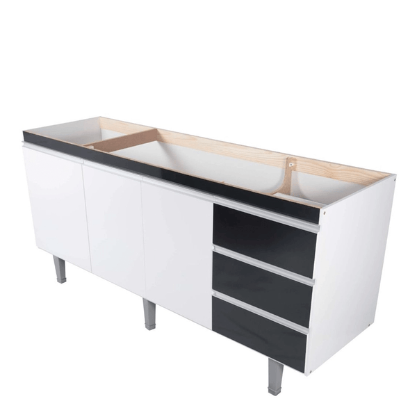 Gabinete Montebello p/ Piaw 1,80MTS Branco e Preto Bonatto