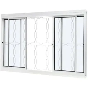 Janela de Correr 04 Folhas Aço Galvanizado c/Grade - 100x120