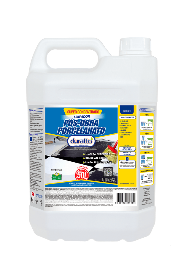 Limpador Pós-obra Para Porcelanato 5l Duratto