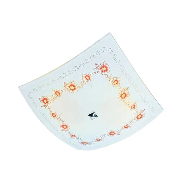 Plafon quadrado Primavera 30x30cm para 2 lâmpadas 60W branco Bronzearte