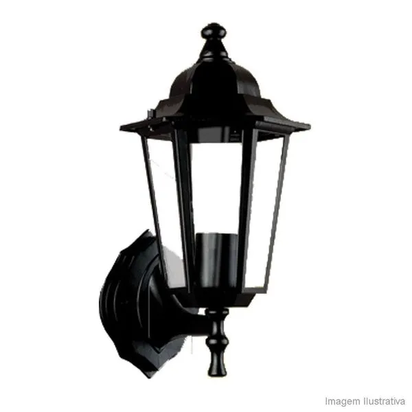 Arandela Colonial grande 60W preto Bronzearte