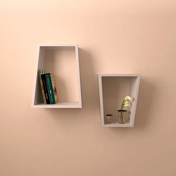 Nicho MDF 39x30x19cm branco 2 peças Muve