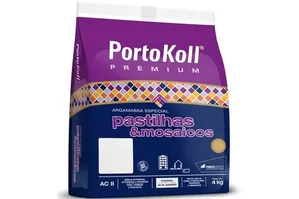 Argamassa Pastilha De Viddro 4Kg Branca Portooll