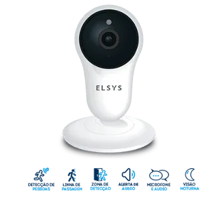 Câmera de Segurança Wi-Fi Fixa com Inteligência de Vídeo HD Branca ESC-WY3 Elsys