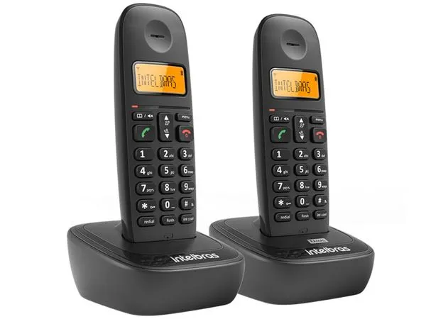 Telefone sem Fio Intelbras 4122512 TS 2512 Preto DECT 6.0 com 01 Ramal e Identificador