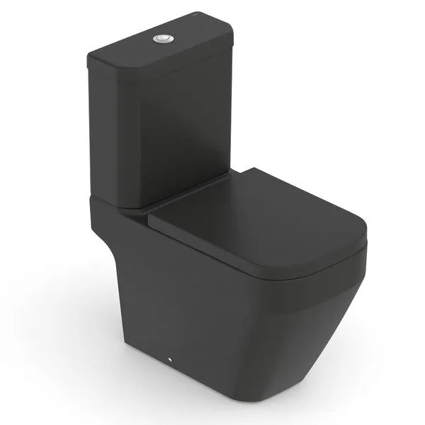 Vaso Sanitário com Caixa Acoplada e Acessórios de Instalação e Assent Termofixo Prime Preto Mtbk Incepa