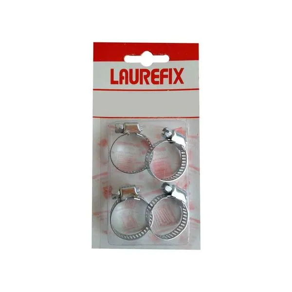 Abraçadeira de aço carbono para mangueira 3/8 x 1/2" 4 unidades prata Laurefix