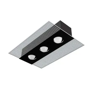 Plafon Monaco 46x33cm para 3 lâmpadas E27 preto Tualux