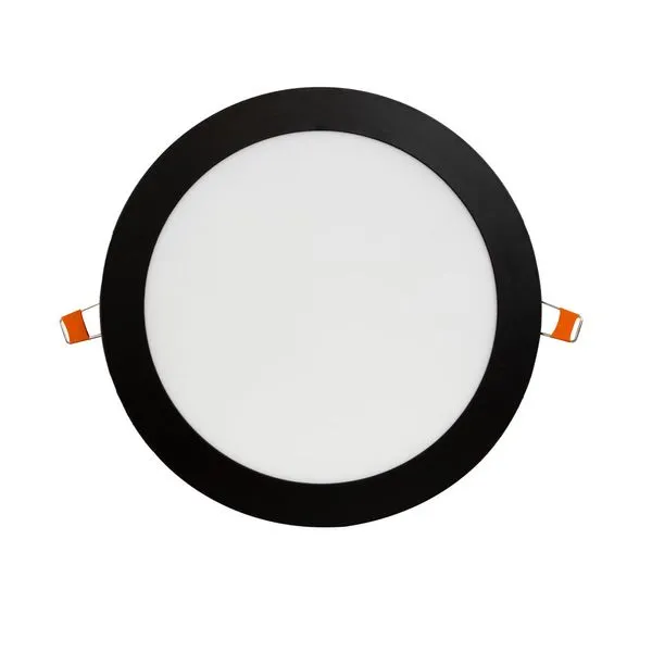 Painel Embutir Slim Led 18W Redondo 6,5K Preto 225Mm Bivolt Llumm