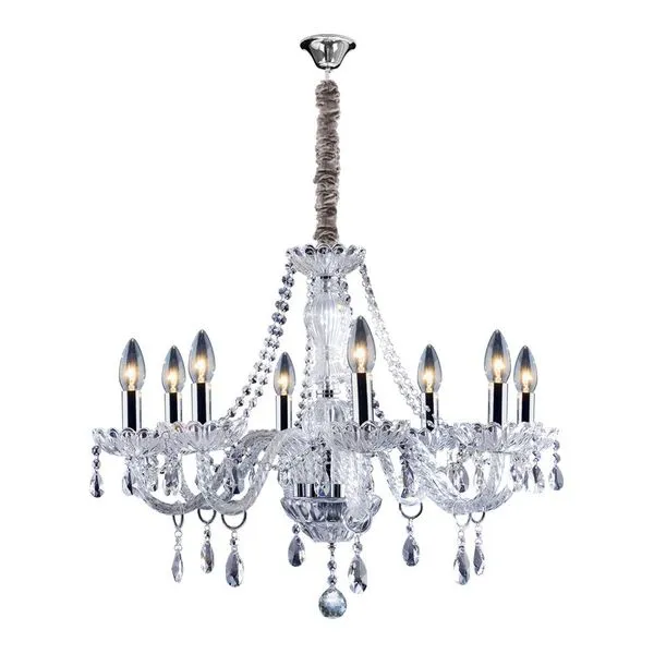 Lustre Clássico Transparente 08 Luzes E14 LLumm Bronzearte