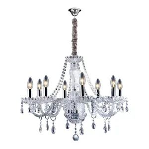 Lustre Clássico Transparente 08 Luzes E14 LLumm Bronzearte