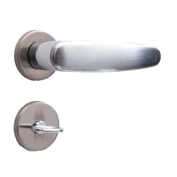 Fechadura Wc Polo Roseta Redonda 55mm Escovada Arouca Fechadura de banheiro Verona Polo Z 508429/40-ZC-ZCE cromada escovada Arouca