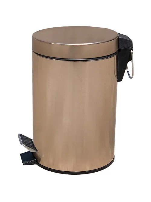 Lixeira De Inox Com Pedal Rose Gold 5 Litros Coisas E Coisinhas