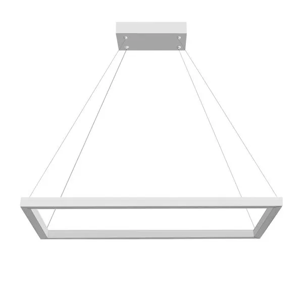 Pendente Retangular Led 60W3K 1 Aro 1200X600Mm Bivolt Branco Perfiline Bronzearte