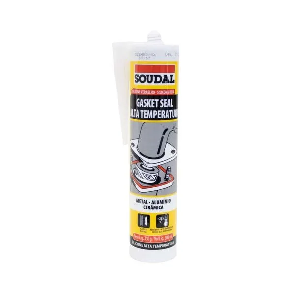 Silicone Acético Alta Temperatura Gasket Seal Vermelho 350g Soudal Silicone Alta Temperatura Gasket Seal Vermelho 350g Soudal