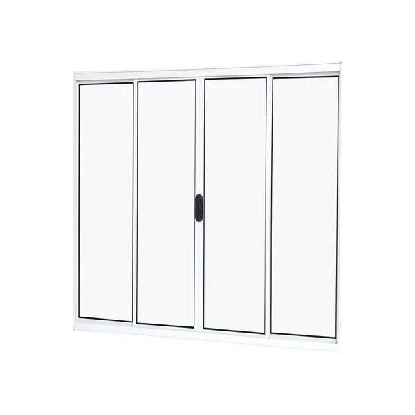 Janela Alumínio Correr Sem Grade Vidro Liso 4 Folhas 120X100X6,03 Branco Slim Ramassol