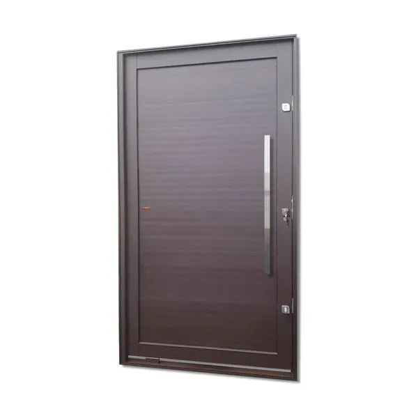 Porta Pivotante Alumínio Lambril C/Pux.Dir. Elite Marrom Corten 240X130 Brimak