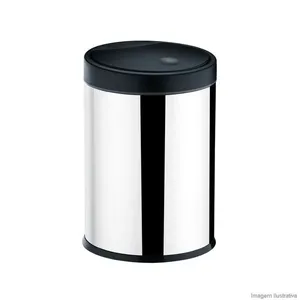 Lixeira de inox com tampa preta Brinox