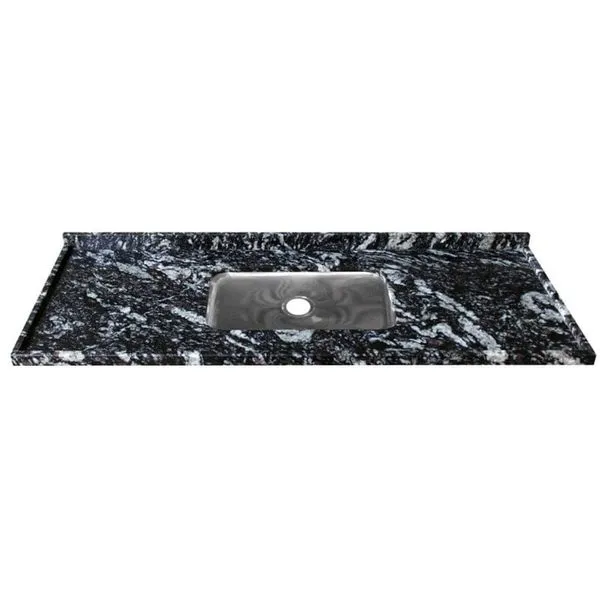 Pia de Granito 1,20m Preto Indiano Reto Simples Kasa