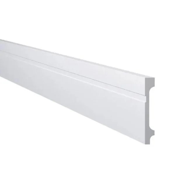 Rodapé Poliestireno Frisado FZ10 10cm x 2,00m Gart - Kit com 8 Unidades Kit com 8 Barras Rodapés Frisado de Poliestireno Fz10 13mm x 10cm x 200cm