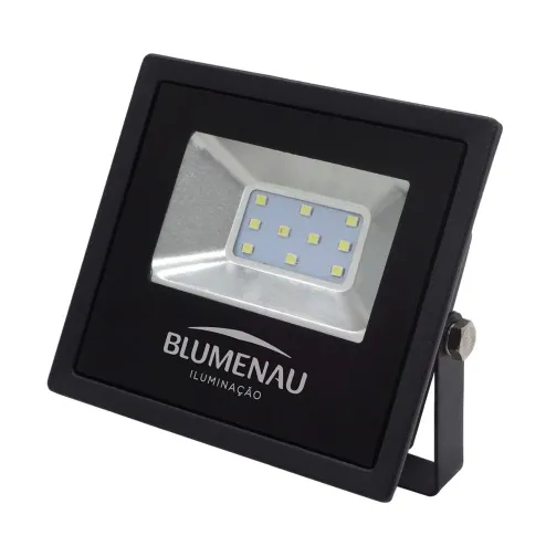 Refletor LED em alumínio 10W 3000K Bivolt preto Slim Blumenau