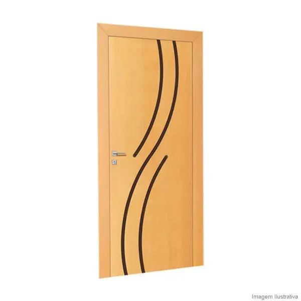 Folha de Porta Decorada Frisada Concept 09 210x62cm Mogno Randa