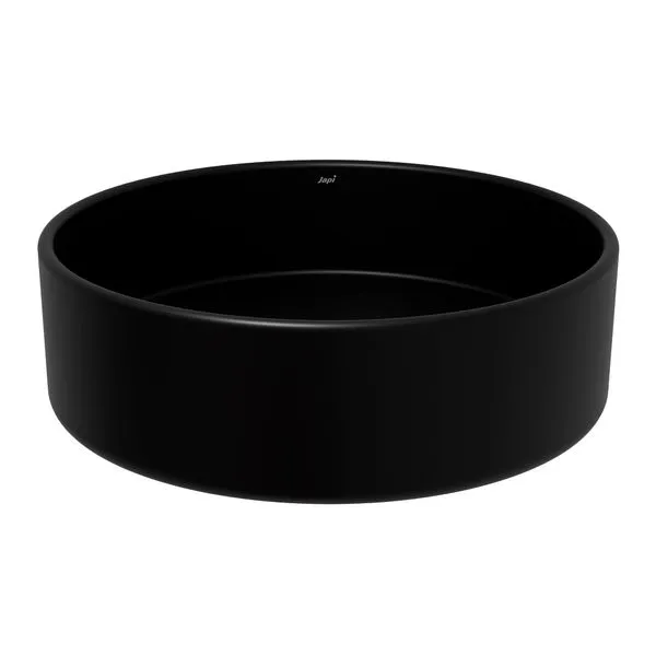 Cuba De Apoio 36X11,5Cm Preto Fosco Redonda Sottile Japi