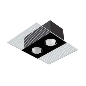 Plafon Monaco 23x33cm para 2 lâmpadas E27 preto Tualux