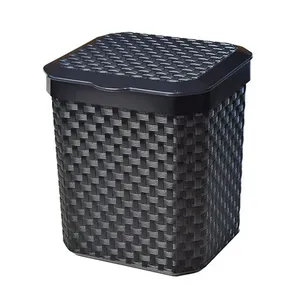 Lixeira De Pia Rattan Com Tampa Preta 5 Litros Arqplast