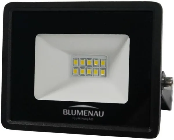 Refletor LED Tech Quadrado 10W 6500W Alumínio E Vidro Blumenau 76106000 Preto Bivolt