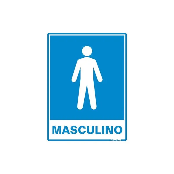 Placa Sanitário Masculino 15x20cm em Poliestireno