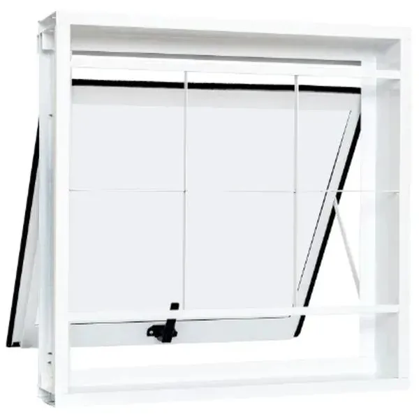 Vitro Maxim-ar De Aço Com Grade Quadriculada 60x60x12 Vidro Mini Boreal Branco Unicsol Ramassol