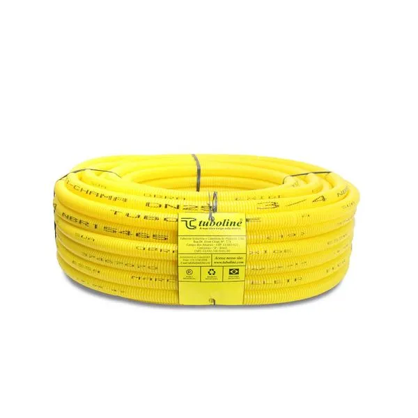 Conduíte corrugado PVC 3/4" 50 metros amarelo Tuboline