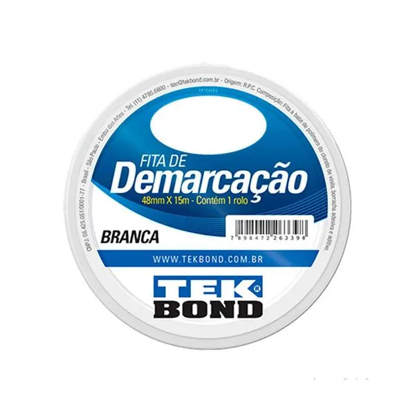 Fita demarcação 48mmx15m branca Tekbond