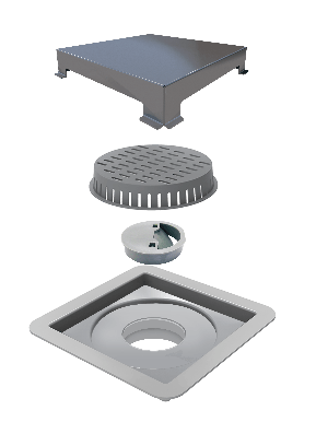 Elleve ralo linear Square tampa inox 10x10 cm