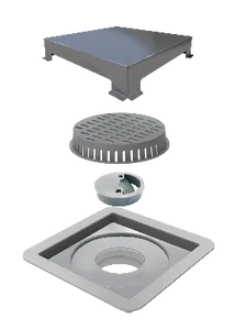 Elleve ralo linear Square tampa inox 10x10 cm