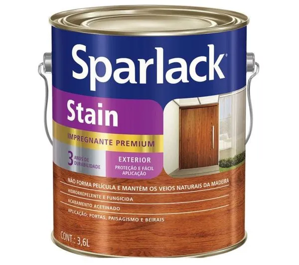 Stain / Verniz Sparlack Plus Acrílica Natural 3,6L