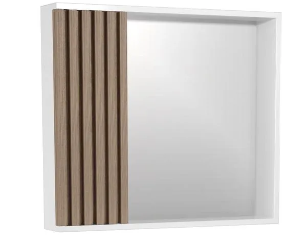 Espelheira Ripado 60 Cm Branco/Jequitiba Venturi