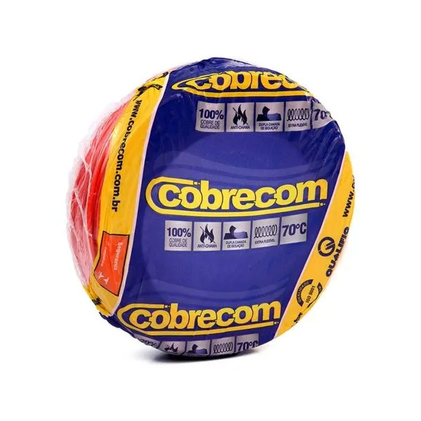 Cabo Flexível 6,0mm² 750V Vermelho 100m | Cobrecom Flexicom