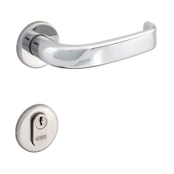 Fechadura externa de aço zamac 236 ST1 40 com roseta 303 cromada La fonte