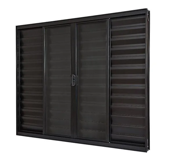 Janela de alumínio veneziana Classic 06 folhas Preto - 100x200
