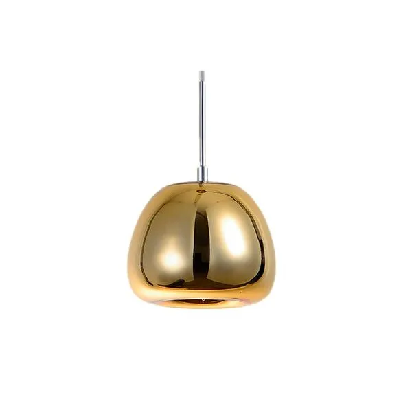 Pendente de vidro cabo ajustável de 170cm dourado espelhado Felix Altaluce
