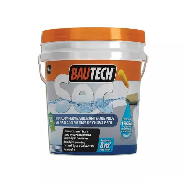 Impermeabilizante Seca Rápido em dias de chuva 12kg Bautech