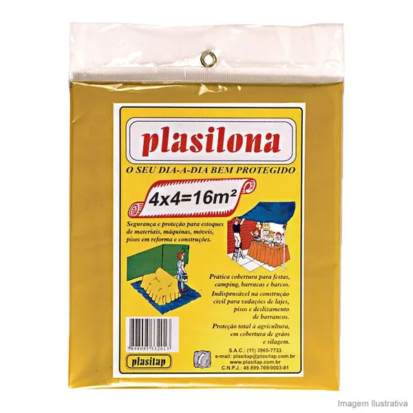 Lona Plástica Pc 4mx4m Amarela Plasilona Plasitap