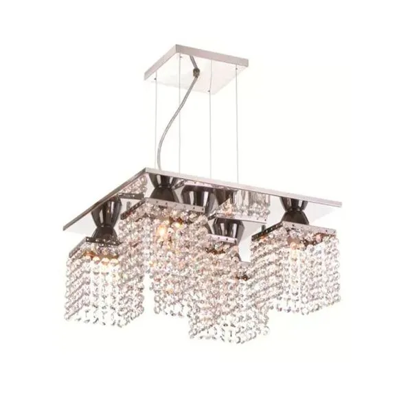 Pendente para 5 lâmpadas de inox com cabo ajustável de 80cm Niterói Auremar