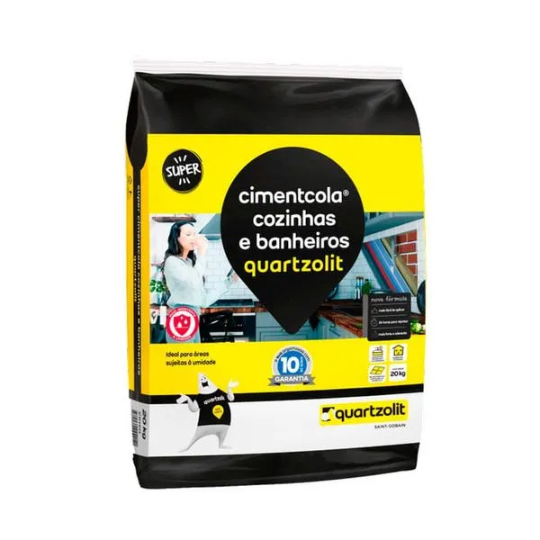 Argamassa ACI Cozinha e Banheiro Cinza 20kg Quartzolit